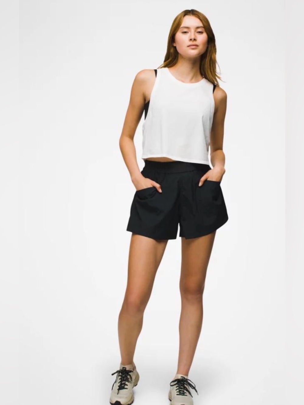 Prana Black Crossback Shorts Size XL NWT